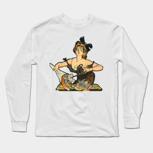 Beautiful girl in art nouveau the french of chocolates Long Sleeve T-Shirt